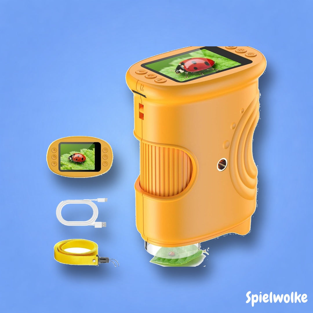 Kindermikroskop Forscherset mit Display, USB-Kabel und Trageband