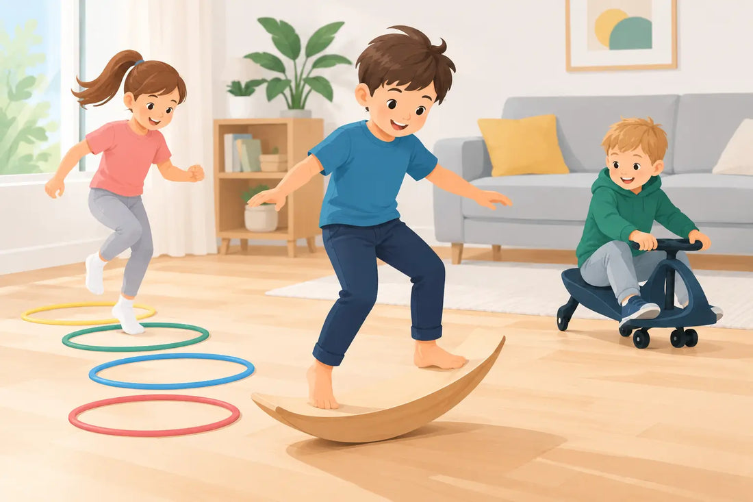 Bewegungsspielzeug für drinnen: Kinder aktiv
