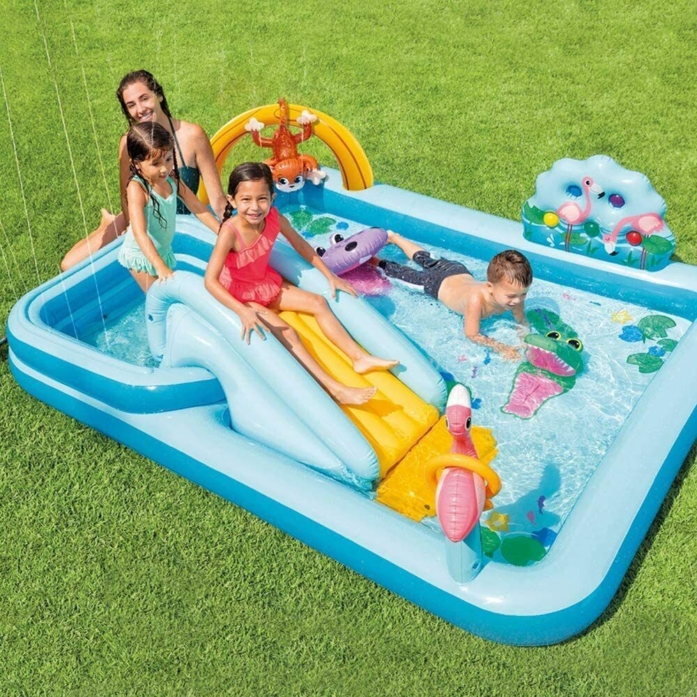 Intex Wasser-Spielcenter – Planschbecken mit Rutsche & Sprühfunktion