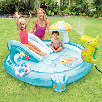 Intex Wasser-Spielcenter – Planschbecken mit Rutsche & Sprühfunktion