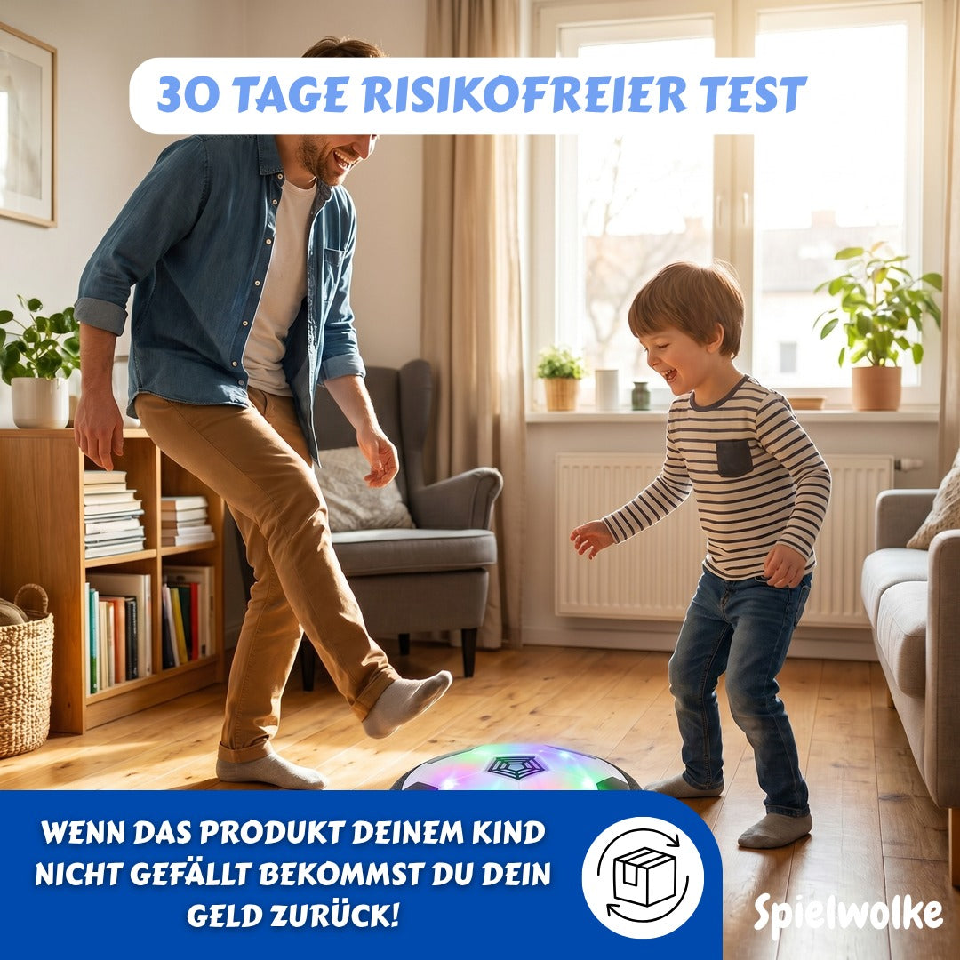 30 Tage risikofreier Test – Familie mit dem schwebenden Fußball