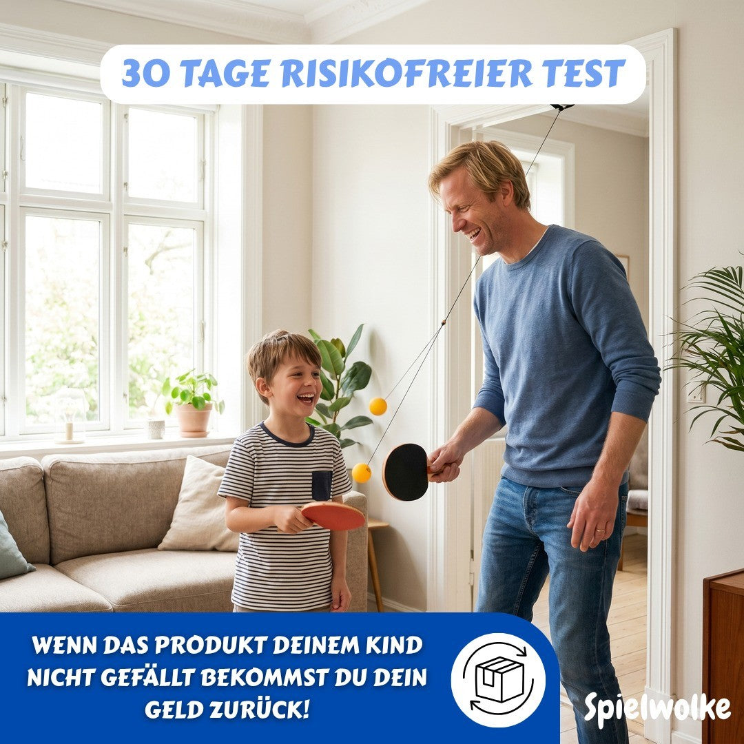 30 Tage Geld-zurueck-Garantie fuer den Haenge-Tischtennis-Trainer