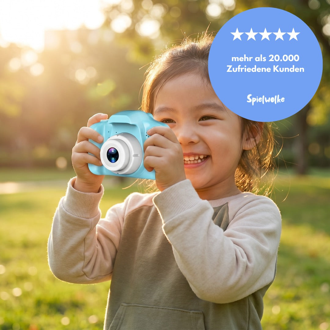 Kind fotografiert mit der Kinderkamera, über 20.000 zufriedene Kunden