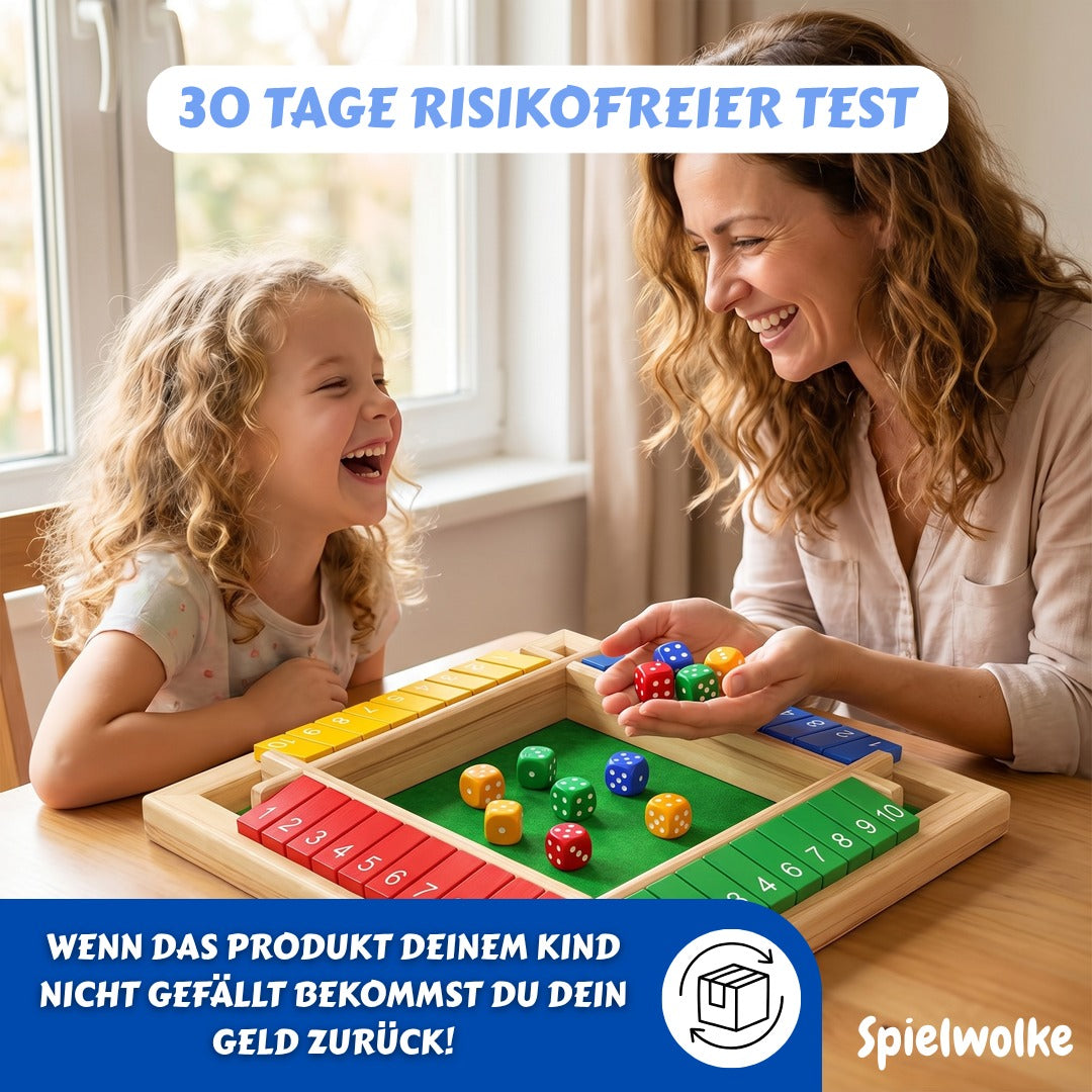30 Tage risikofreier Test – Familie beim Zahlen-Klappspiel