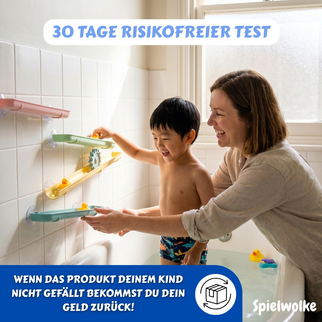 30 Tage risikofreier Test – Familie mit der Entchen-Kugelbahn