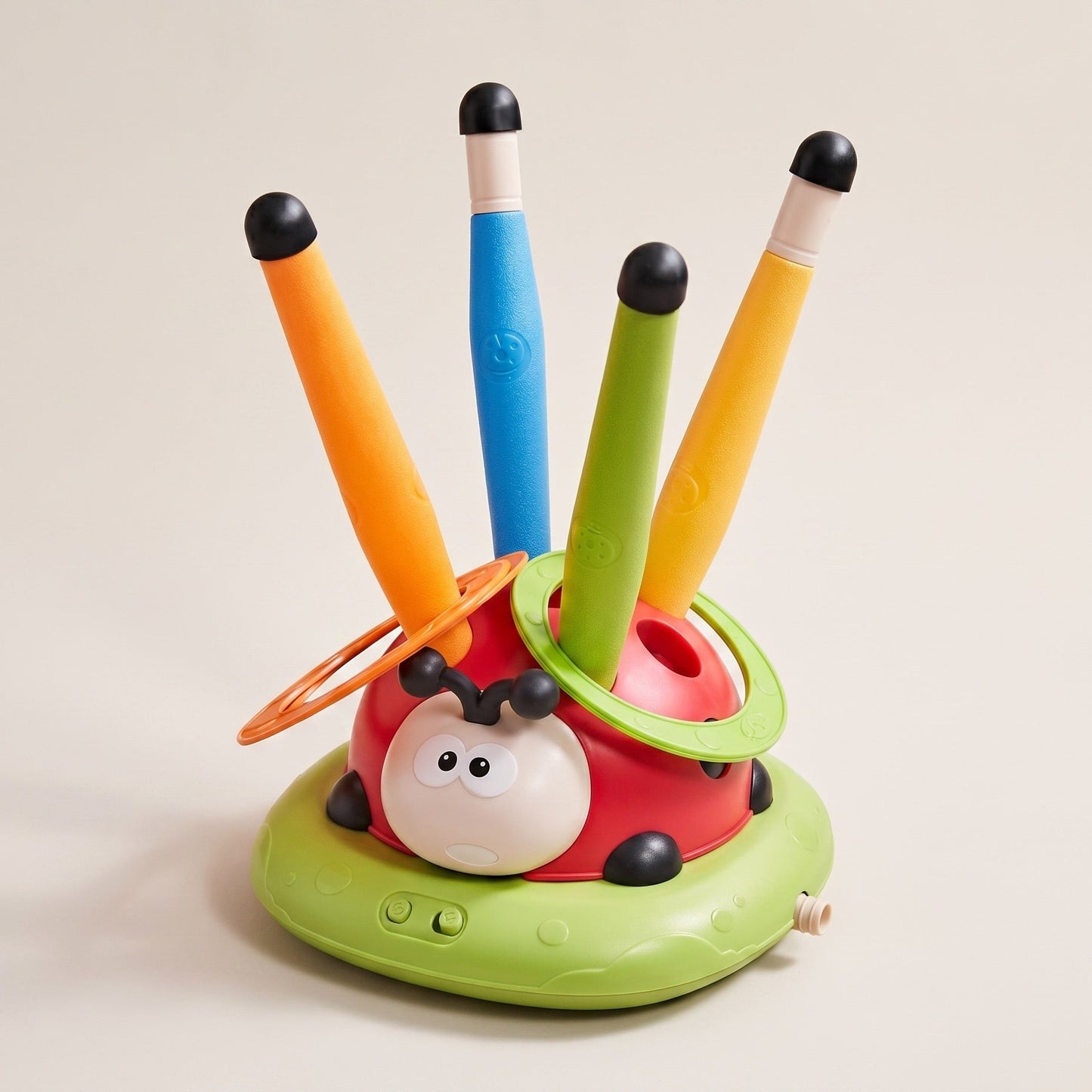 Marienkäfer Bewegungstrainer 3-in-1 mit Ringen und bunten Stäben für Kinder