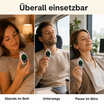 Mikrostrom Schlafhilfe Use-Cases – Überall einsetzbar: Abends im Bett, Unterwegs, Pause im Büro