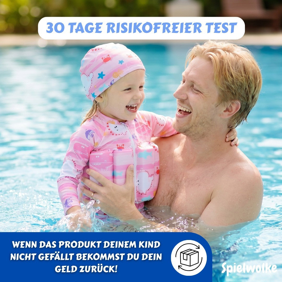 30 Tage Geld-zurueck-Garantie fuer den Kinder-Schwimmanzug
