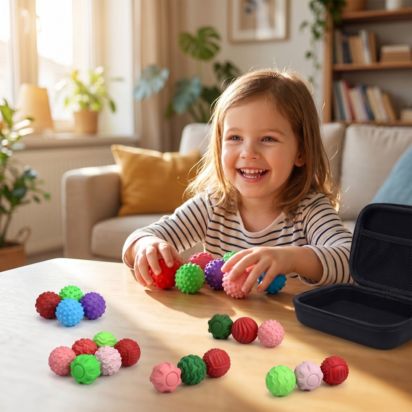 Kind spielt mit den magnetischen Sensorik-Bällen