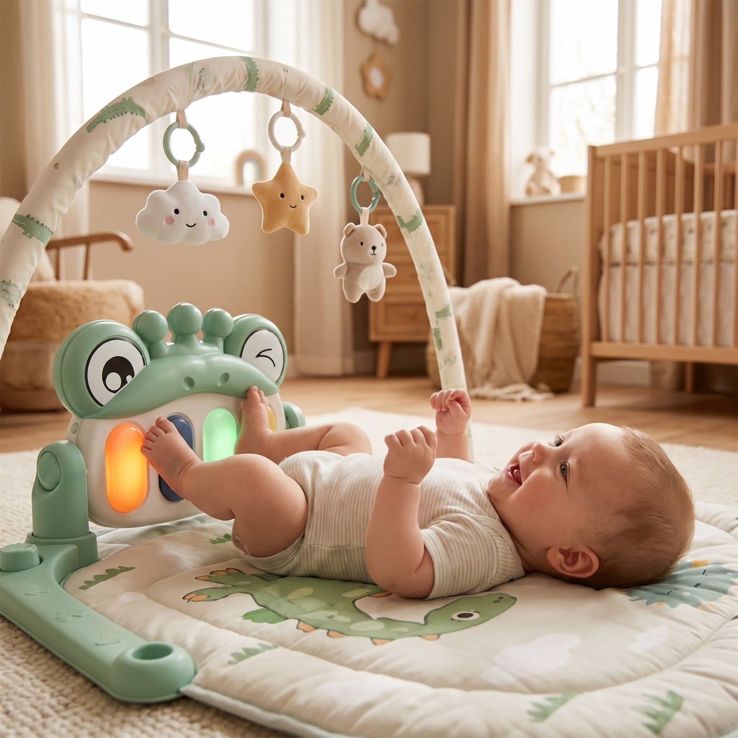 Detailansicht der Klaviertasten der Baby-Spielmatte