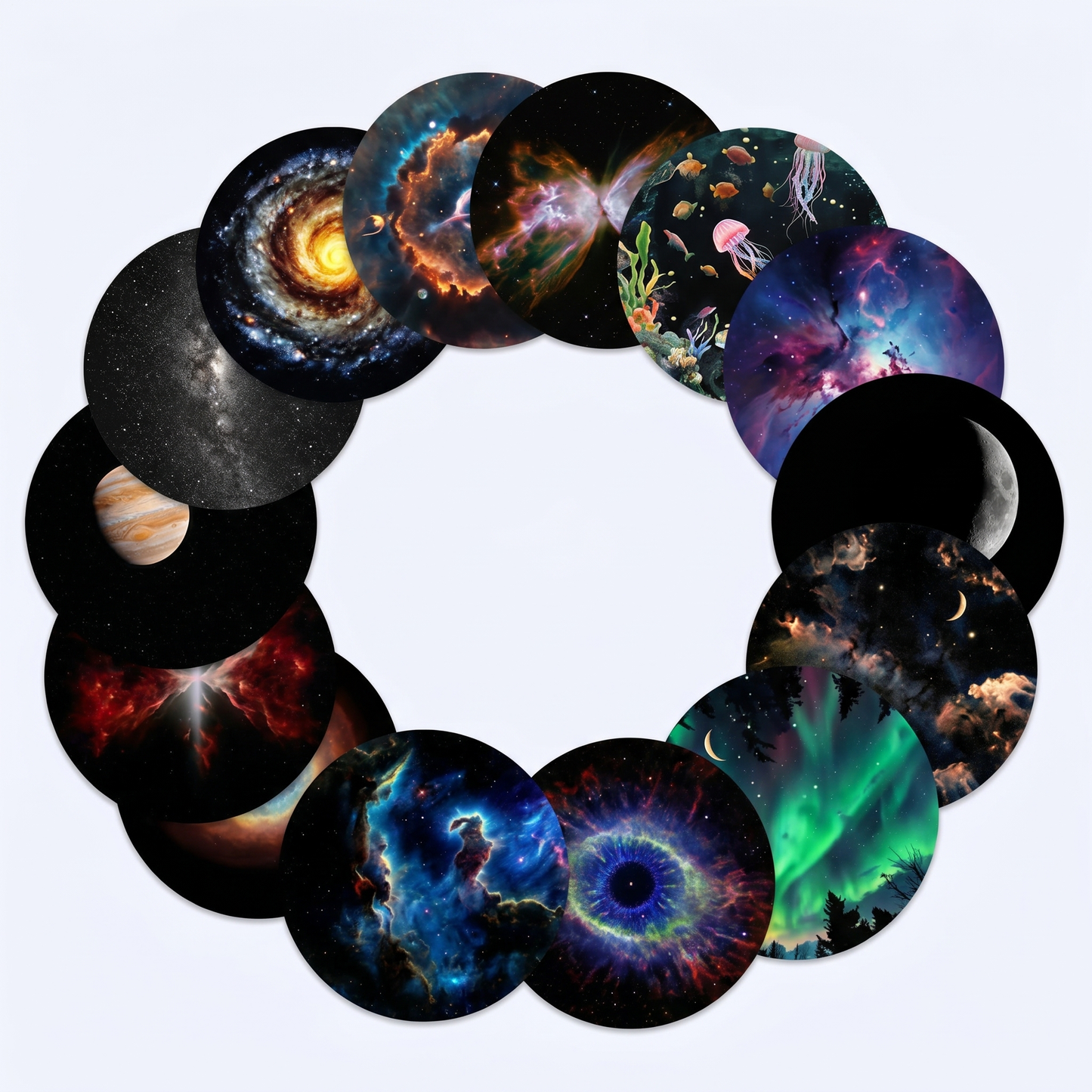 Sternscheiben-Set für den Sternenhimmel-Projektor mit Galaxie- und Weltraummotiven