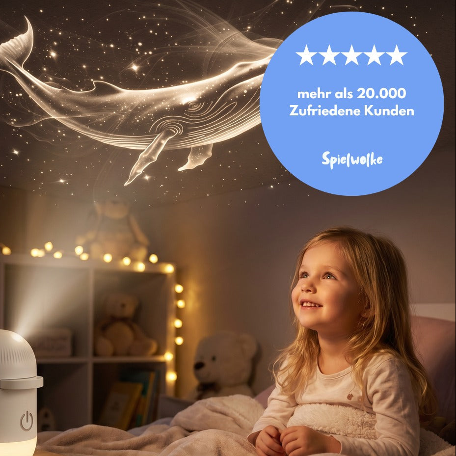 Kind genießt den Sternenhimmel-Projektor, über 20.000 zufriedene Kunden