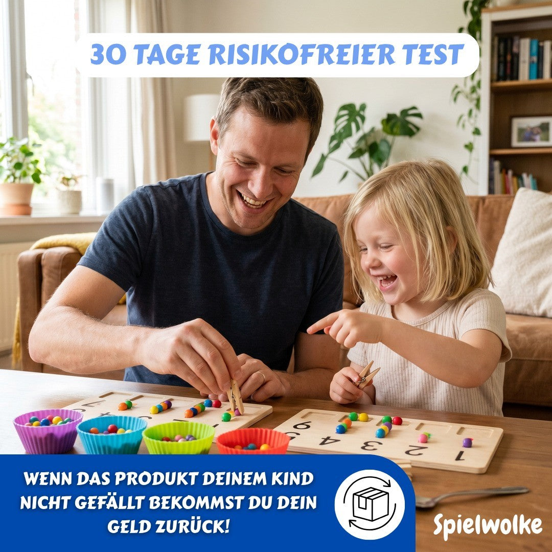 30 Tage Geld-zurueck-Garantie fuer den Zahlen-Klammerspiel